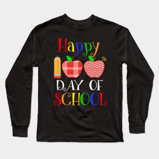 Happy 100th Days of School Kindergarten Teacher Long Sleeve T-Shirt